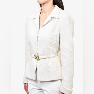 Roberto Cavalli Vintage Cream Blazer with Gold Accents